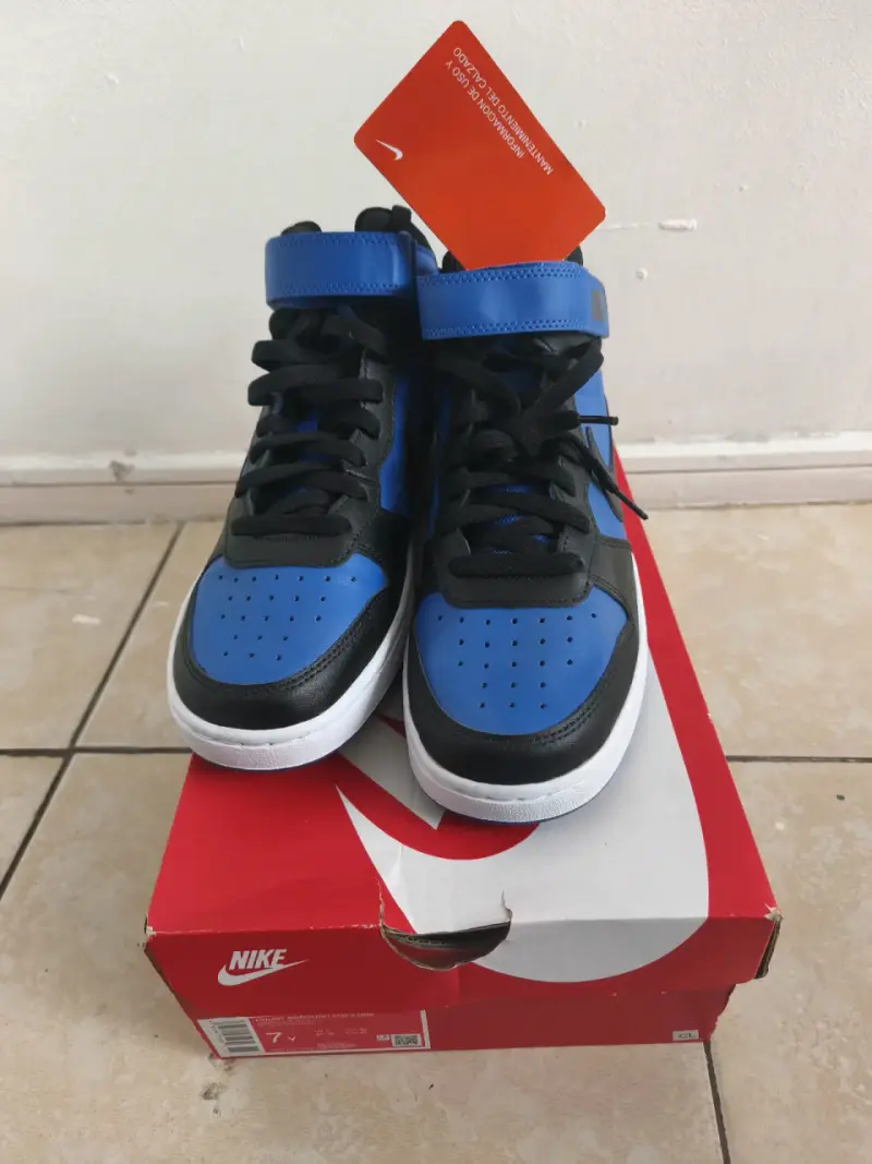 Zapatillas Nike Court Borough Mid 2 GS Azul y Negro - 2
