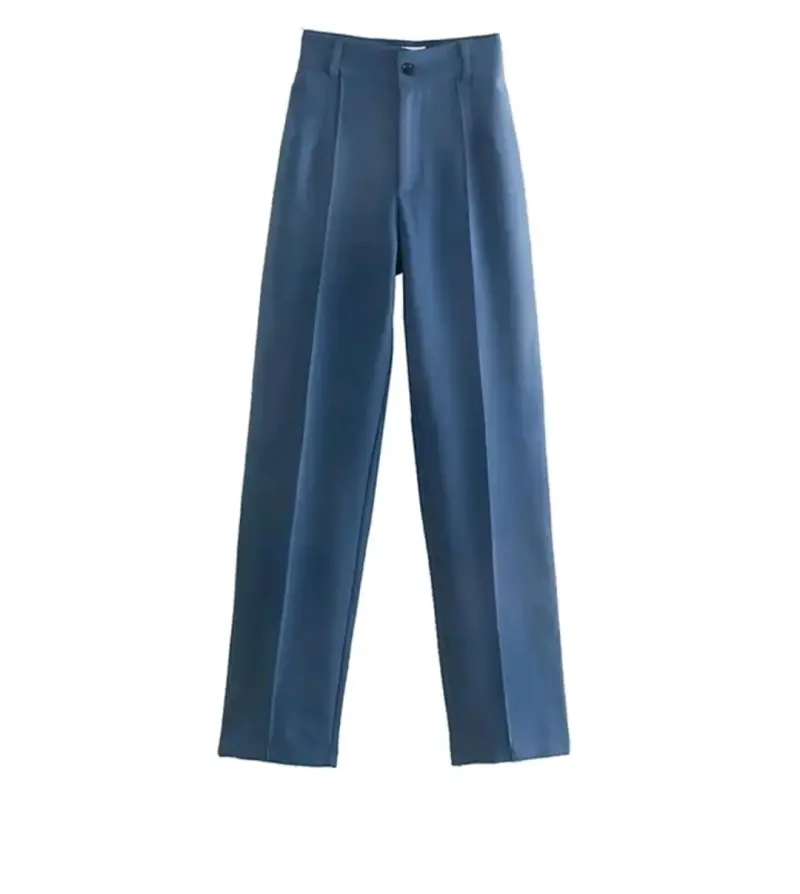Pantalones de vestir azul para mujer - 1