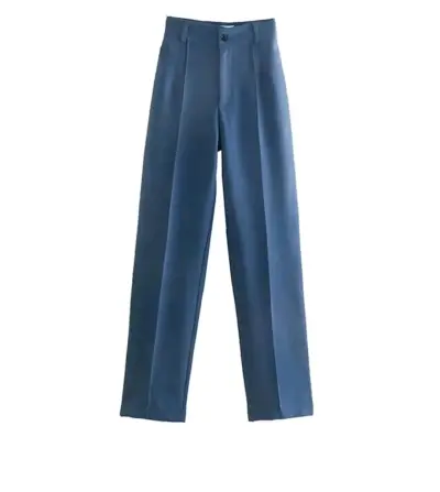 Pantalones de vestir azul para mujer - miniatura 1