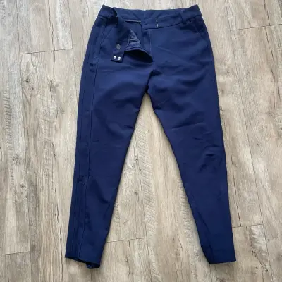 Pantalon azul marino para mujer con cierre ajust - miniatura 1