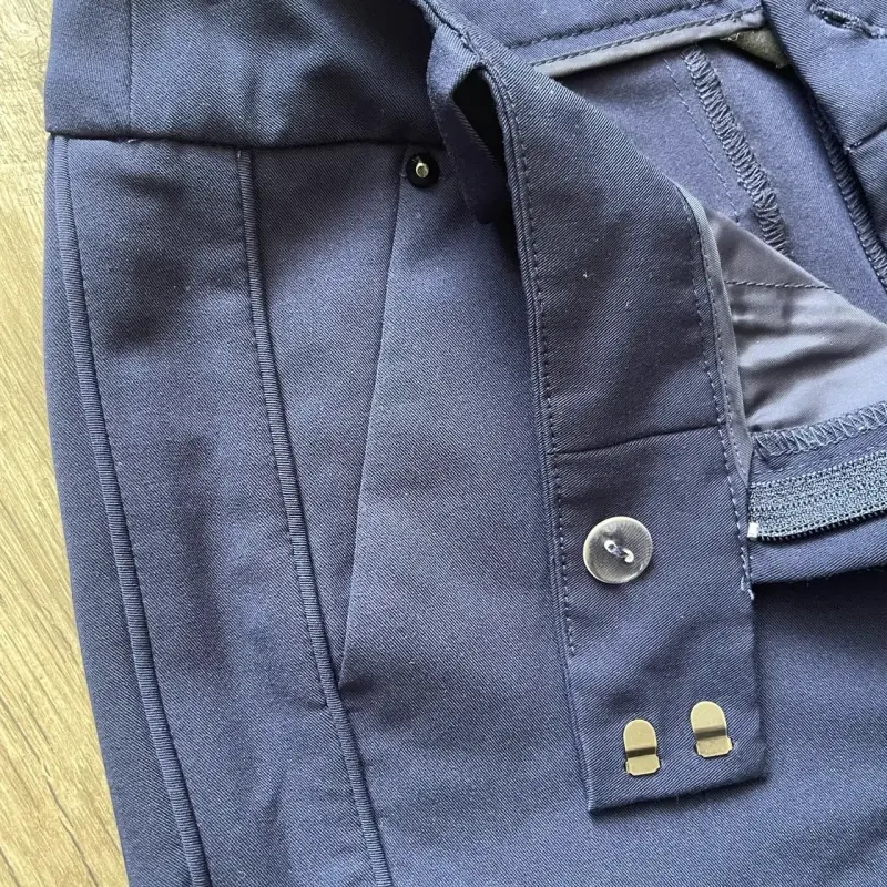 Pantalon azul marino para mujer con cierre ajust - 4