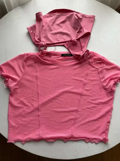 Conjunto de top pams polera transparente rosados - miniatura 2