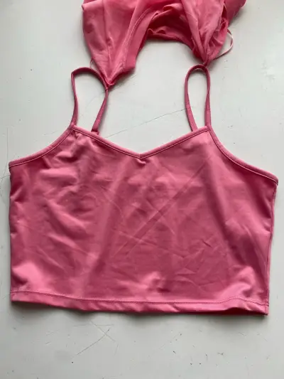 Conjunto de top pams polera transparente rosados - miniatura 3