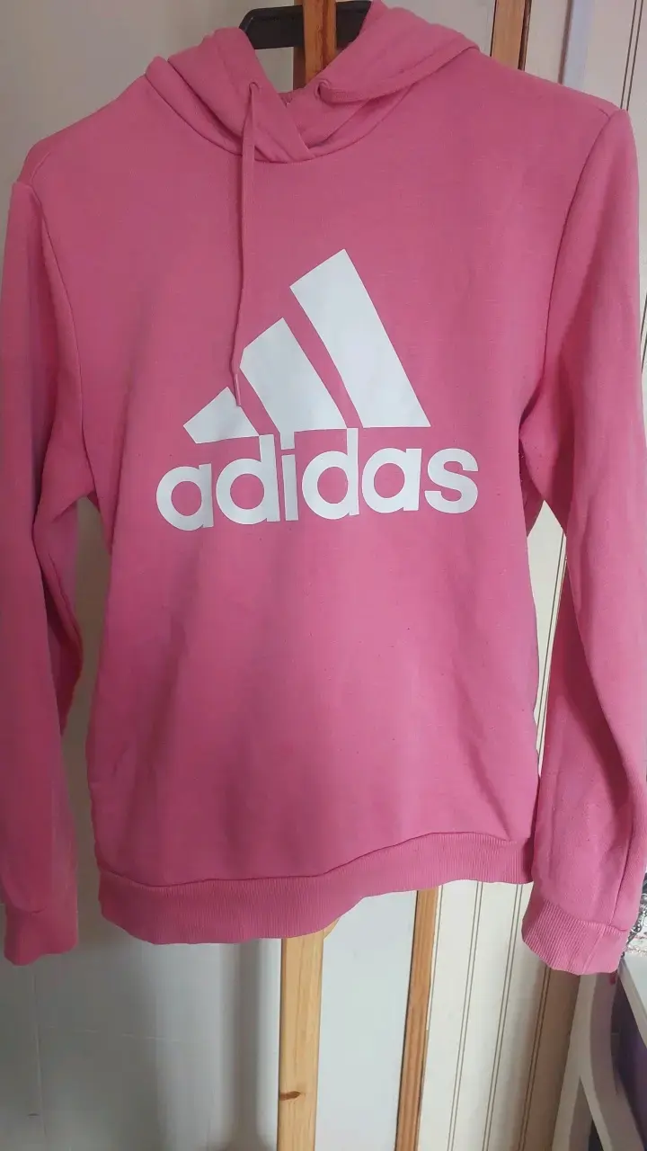 Polerón rosado Adidas con capucha - 6