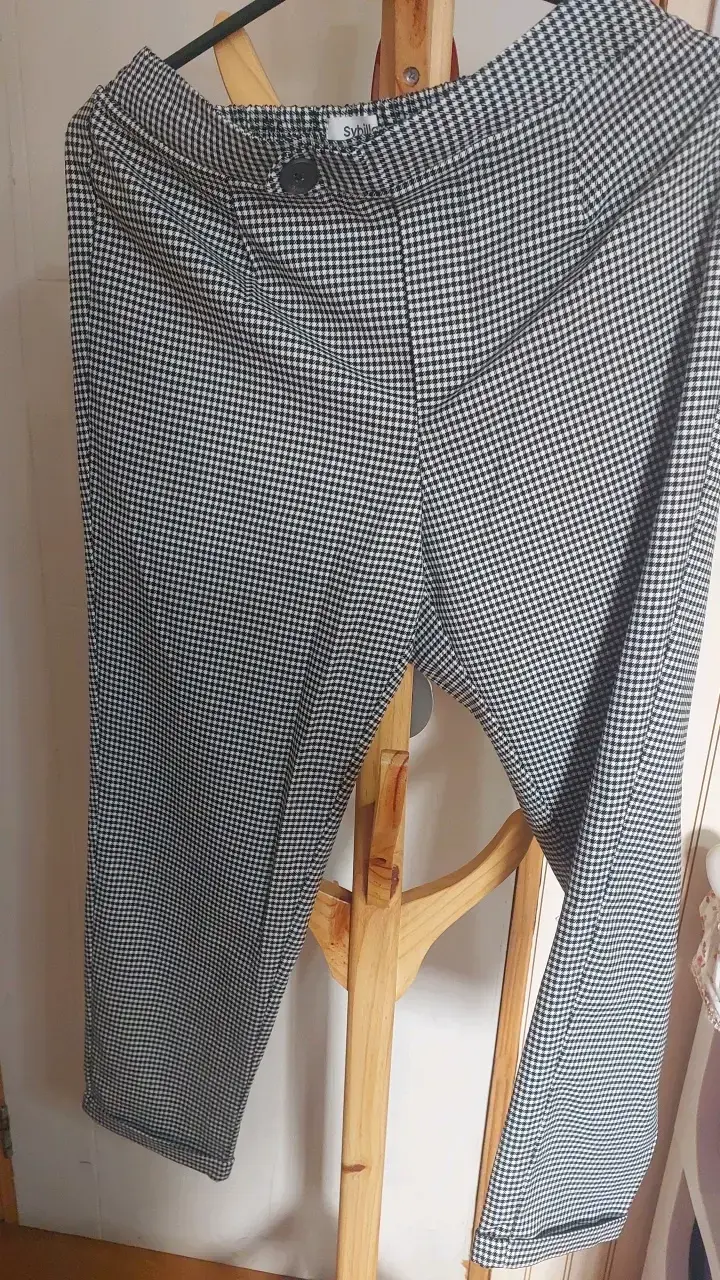 Pantalones a cuadros blanco y negro Sybilla talla M - 1