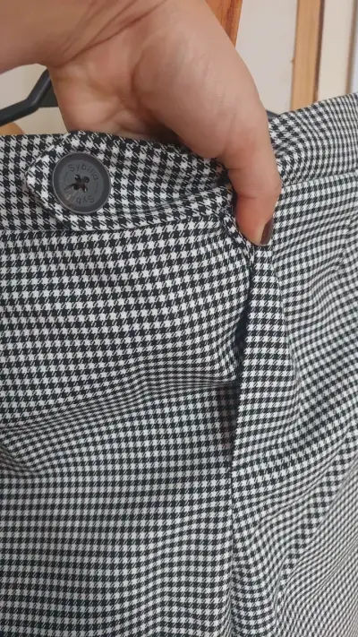 Pantalones a cuadros blanco y negro Sybilla talla M - miniatura 3