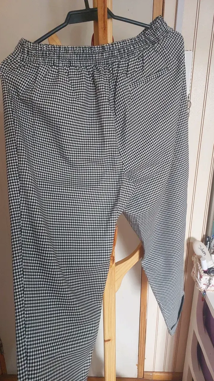 Pantalones a cuadros blanco y negro Sybilla talla M - 5