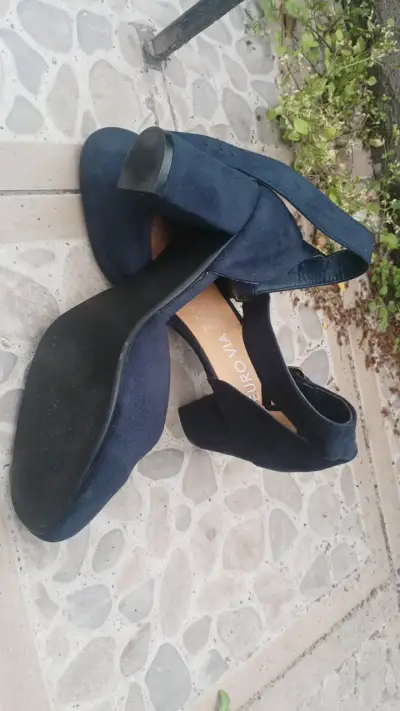 Zapatos de tacón azul oscuro Euro Vía - miniatura 3