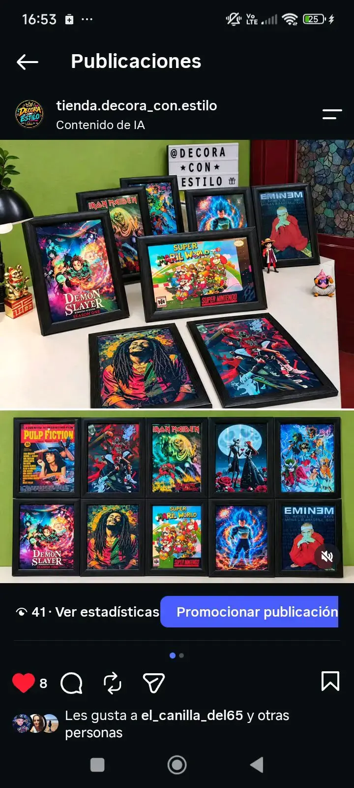 Cuadros decorativos de música y cine