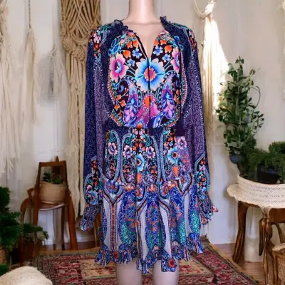 Vestido Johnny Was  Bohemian Luxury XL - miniatura 2