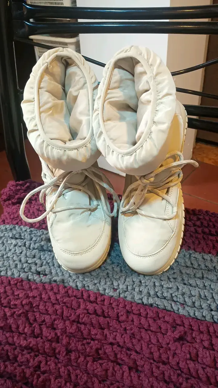 Botas de nieve blancas acolchadas para mujer - 3
