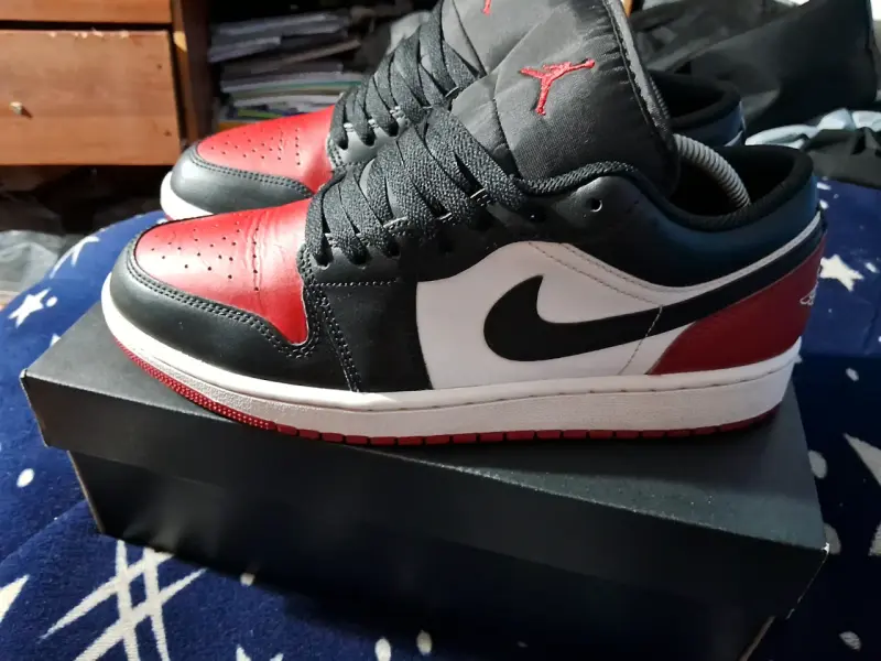 Zapatillas Air Jordan 1 Low Blanco Negro Rojo - 3