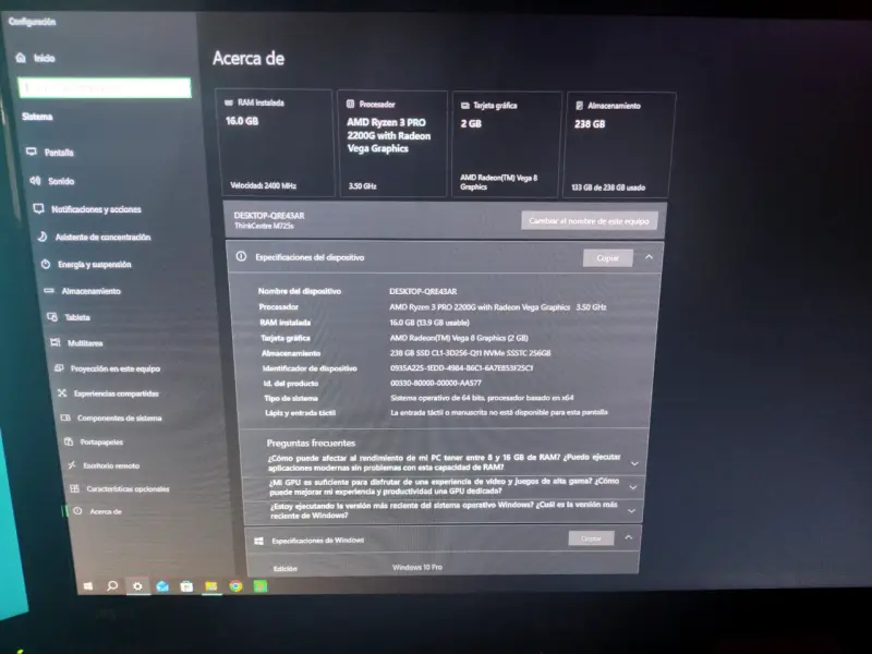 Pc Lenovo ThinkCentre M715q Tiny AMD Ryzen - 2