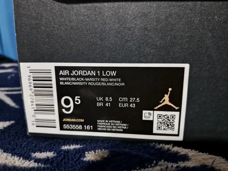 Zapatillas Air Jordan 1 Low Blanco Negro Rojo - 4