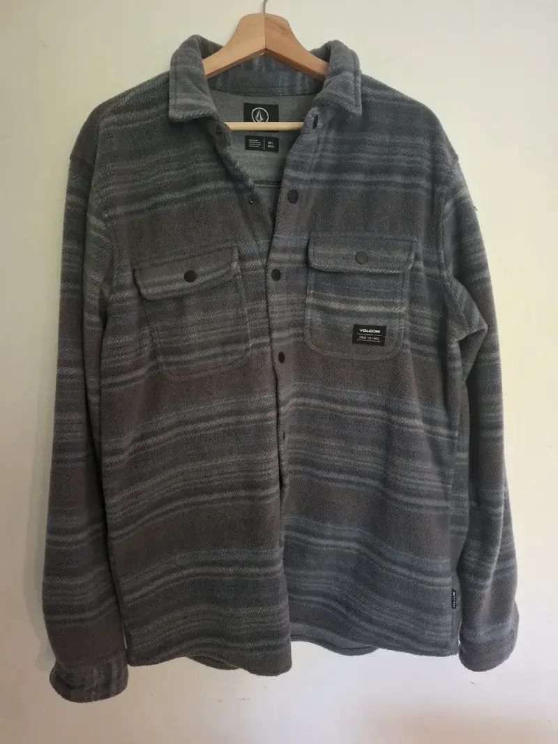 Camisa de franela gris Volcom hombre Talla L - 2
