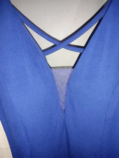 Vestido largo azul con escote profundo - miniatura 9