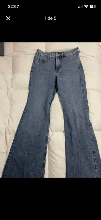 jeans flare  h&m tiro medio - miniatura 3