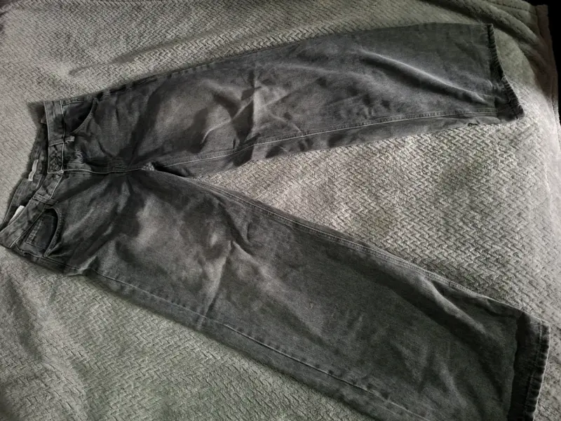 Jeans anchos gris para hombre talla 38