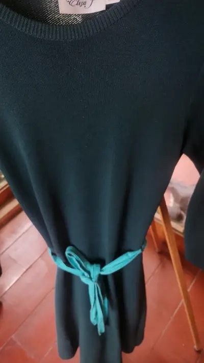 Vestido verde oscuro con cinturón Eliza J - miniatura 2