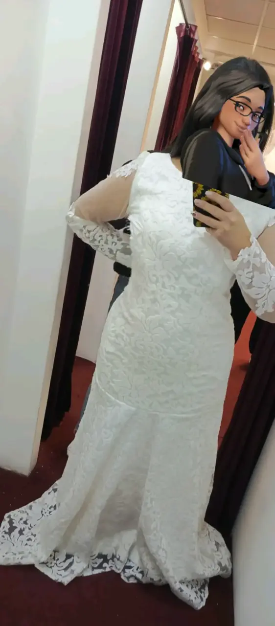 Vestido de novia blanco con encaje - 1