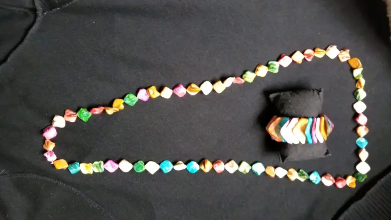 Conjunto de Collar y Pulsera de Conchas de nacar - 5