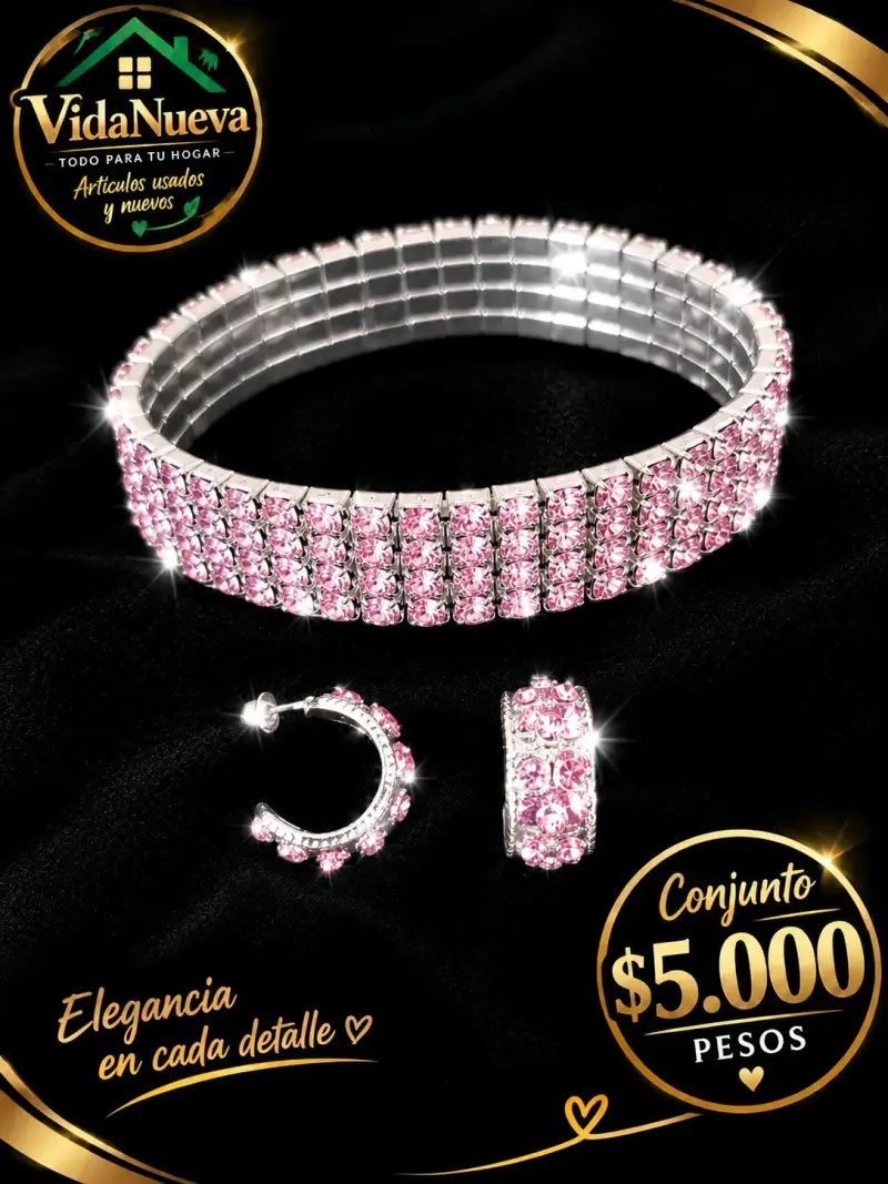 Conjunto de joyería elegante con cristales - 2