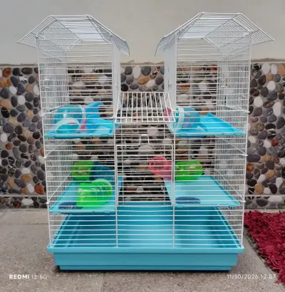 Jaula para hámster de tres niveles con accesorios - miniatura 1