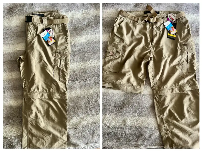 Pantalones cargo desmontables color beige para hombre