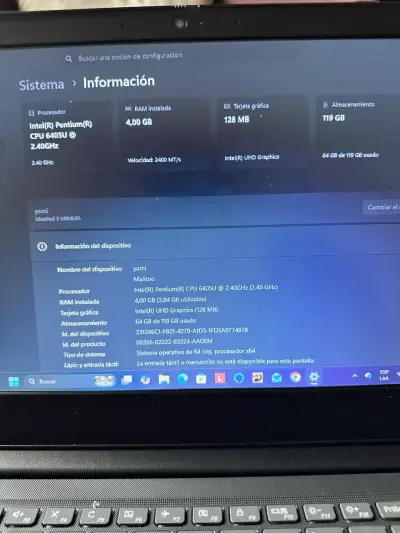 Notebook Lenovo Intel Pentium 4GB RAM 119GB SSD - miniatura 4