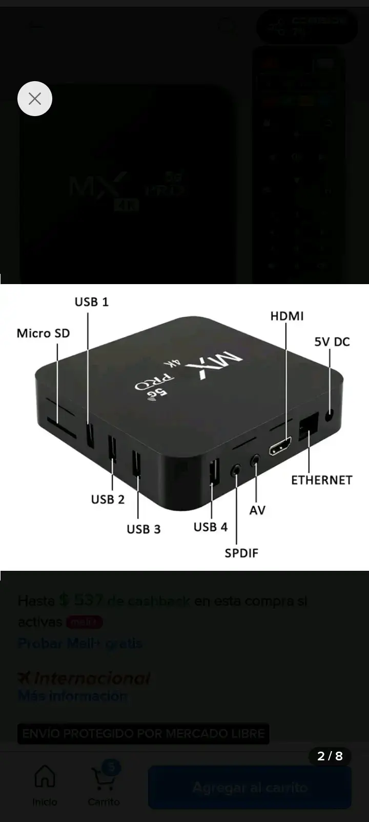 TV Box MXQ Pro 5G 4K con Control Remoto - 3