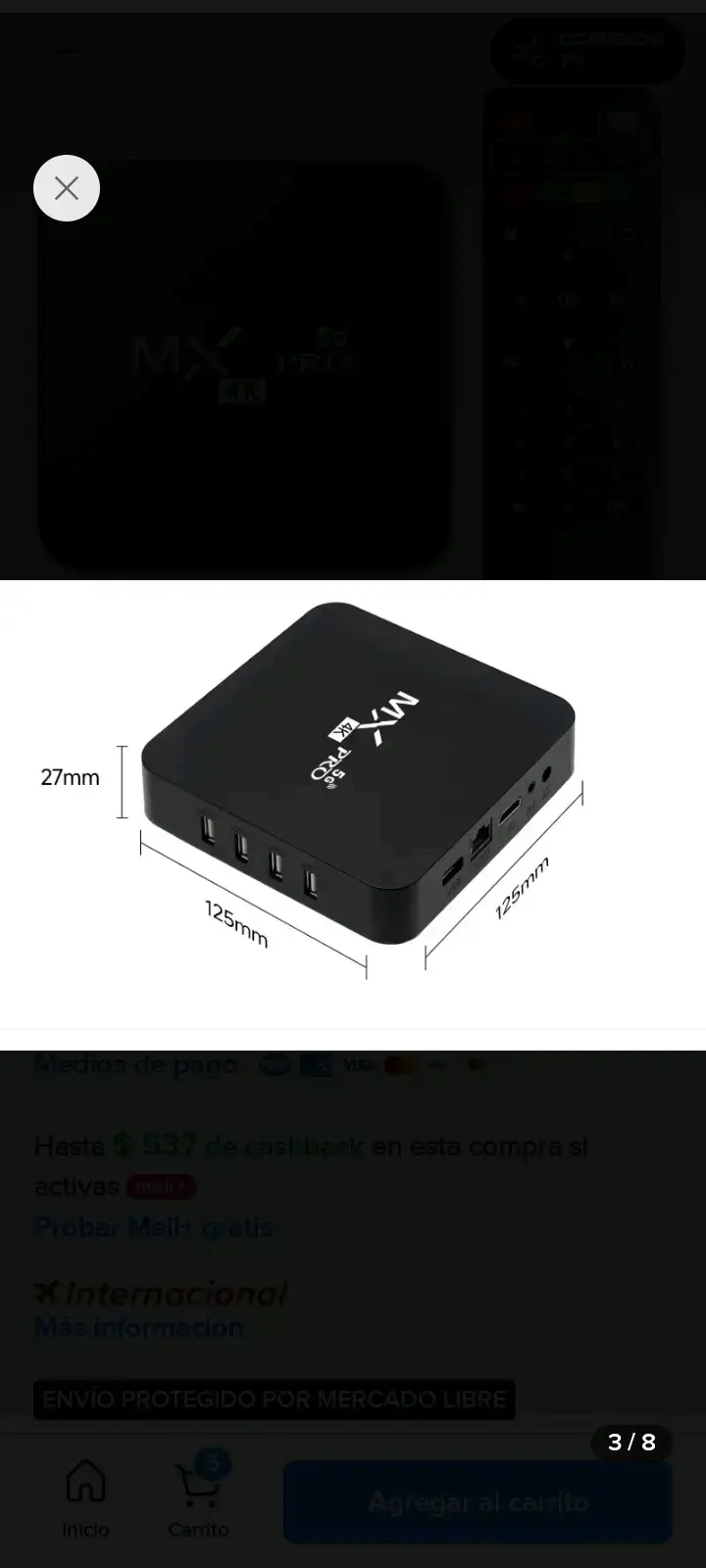 TV Box MXQ Pro 5G 4K con Control Remoto - 4
