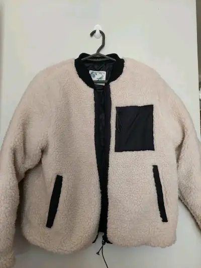Chaqueta de lana beige con forro acolchad - miniatura 1