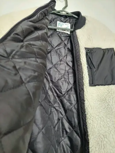 Chaqueta de lana beige con forro acolchad - miniatura 2
