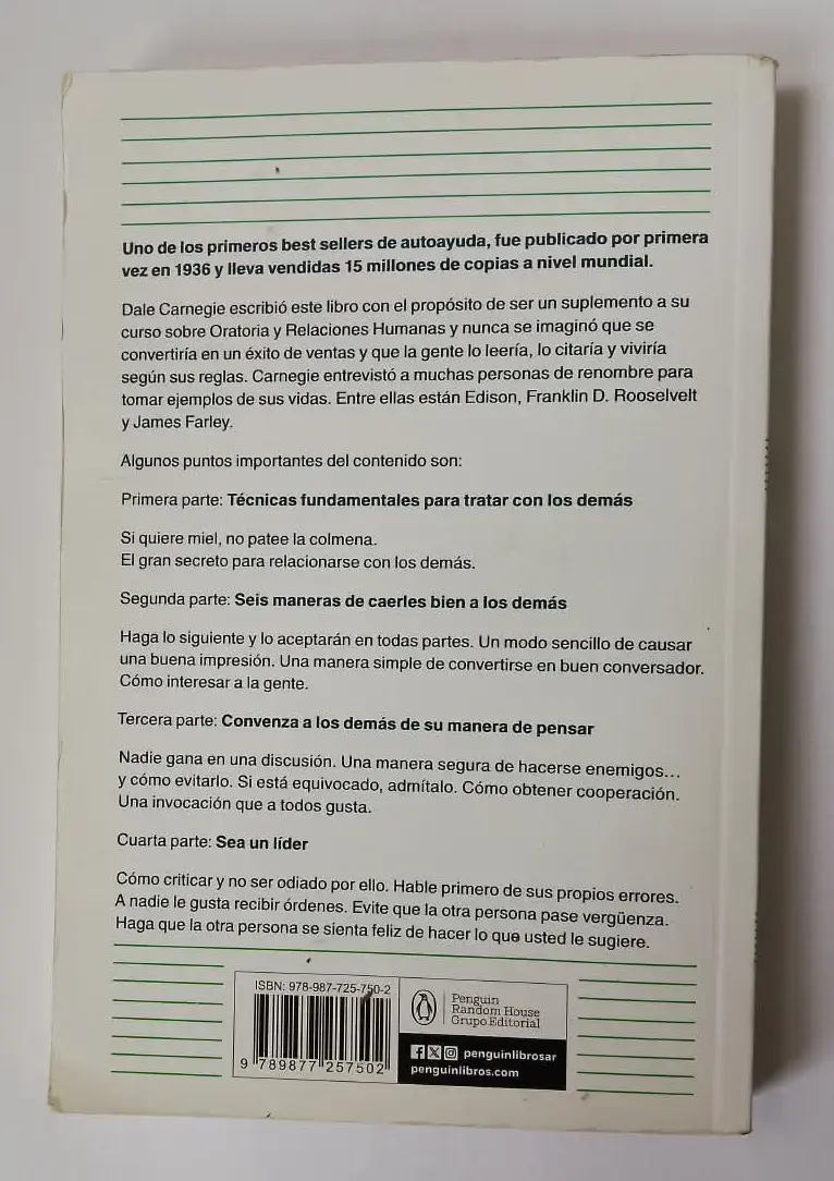 Libro Cómo Ganar Amigos e Influir Sobre las Personas de Dale Carnegie - 2