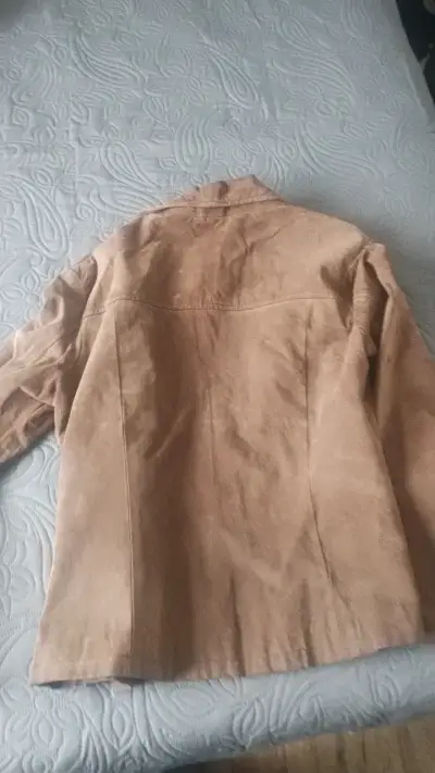 Chaqueta de cuero marrón para mujer - miniatura 3