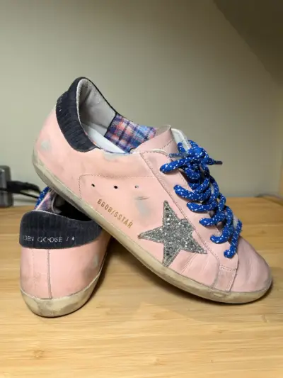 Zapatillas Golden Goose Star rosas con detalles brillantes - miniatura 1