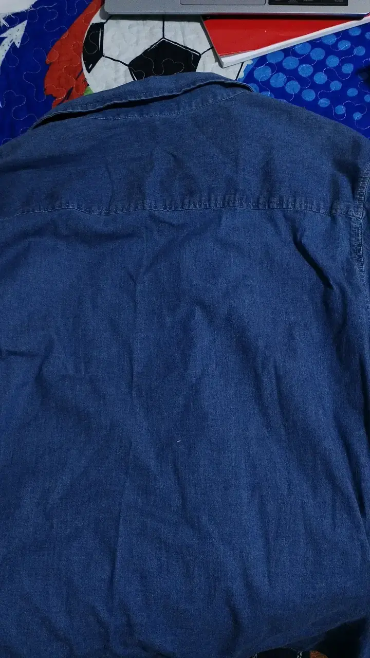 Camisa de mezclilla Denim Wear azul talla XL - 4