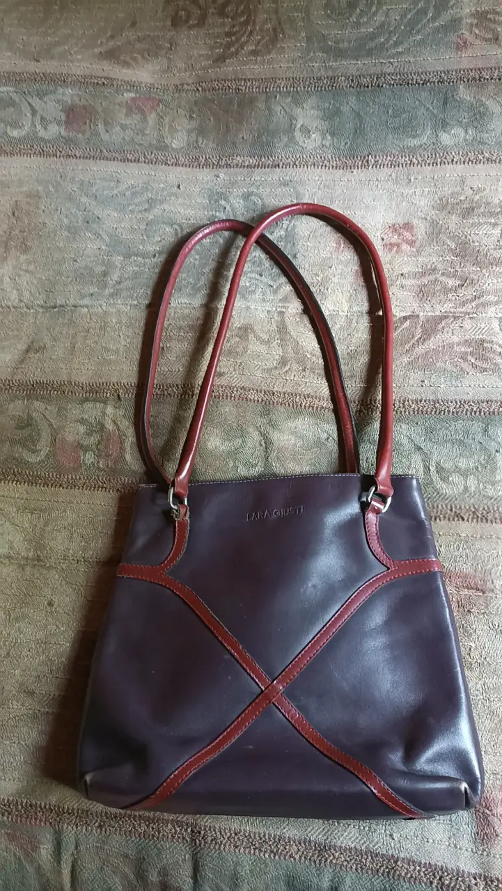 Bolso de cuero Lara Giusti bicolor