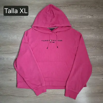 Polerón con capucha Tommy Hilfiger rosa talla XL - miniatura 1