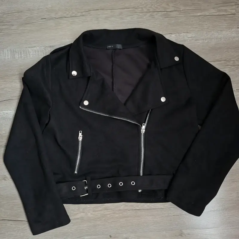 Chaqueta negra estilo biker talla L/XL - 2
