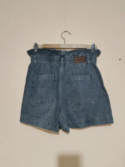 Shorts de mezclilla gris con cintura elástica - miniatura 2