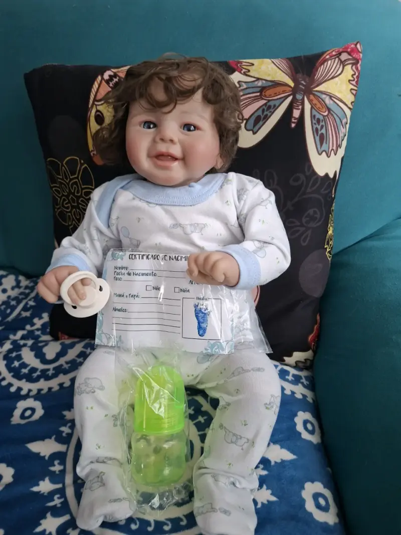 Muñeco Reborn 48cm con Biberón y Ropa - 3