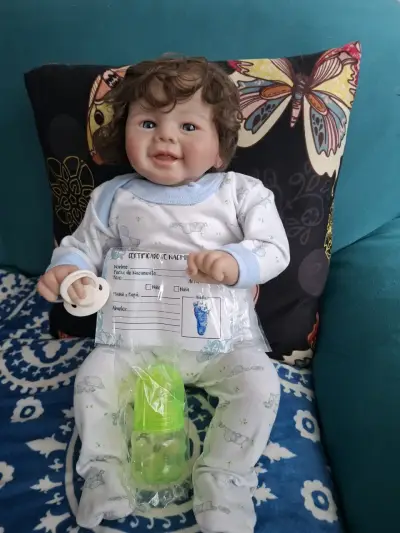 Muñeco Reborn 48cm con Biberón y Ropa - miniatura 3