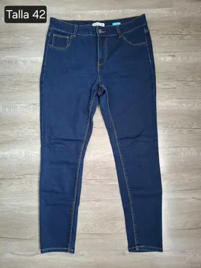Jeans azul oscuro talla 42 para mujer - miniatura 1