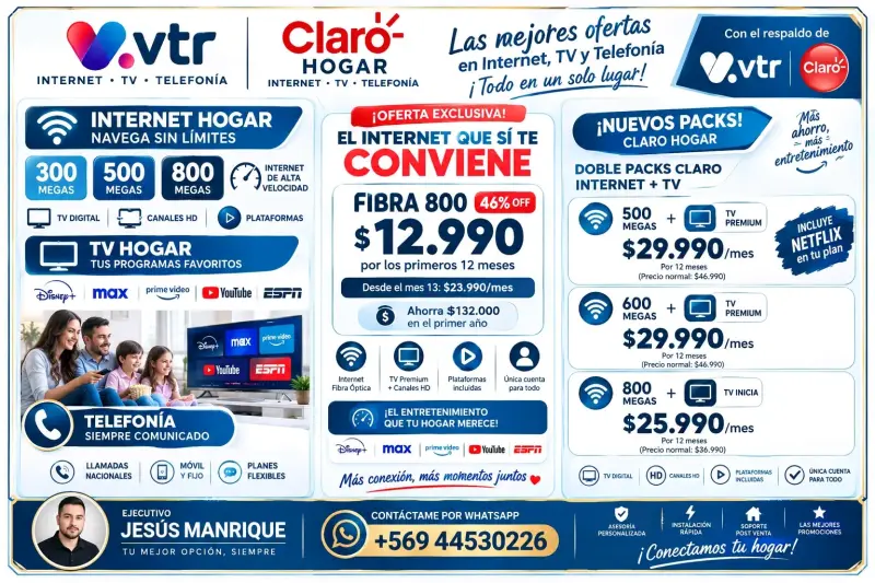 INTERNET CLARO Y VTR HOGAR - 2