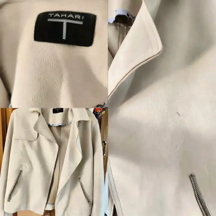 Chaqueta beige de mujer Tahari con cierre