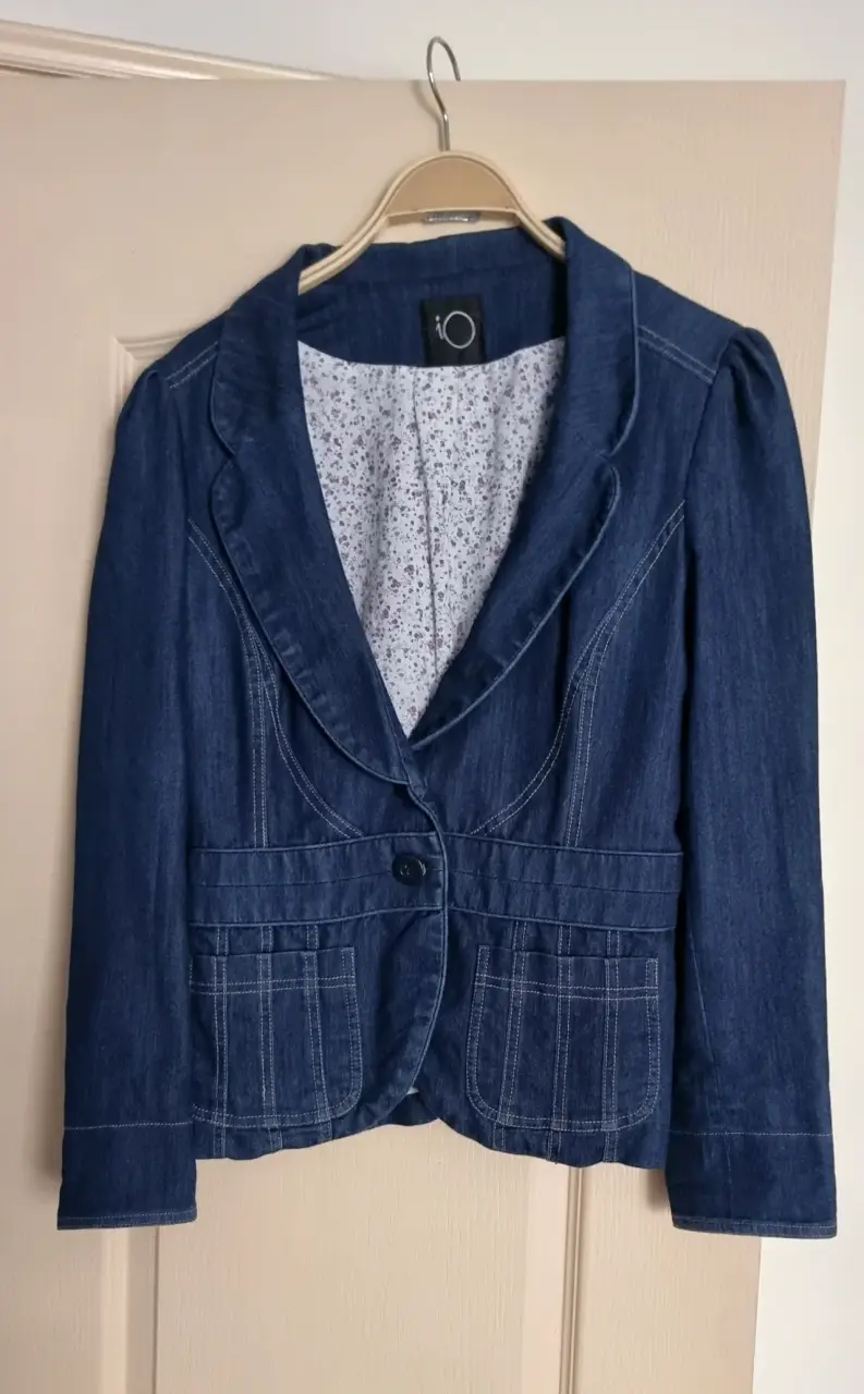Blazer de mezclilla azul para mujer