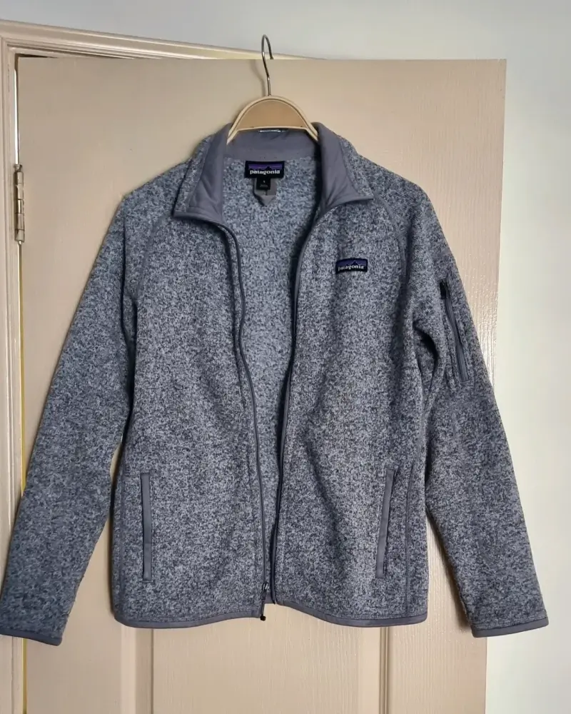 Chaqueta de lana gris Patagonia para mujer