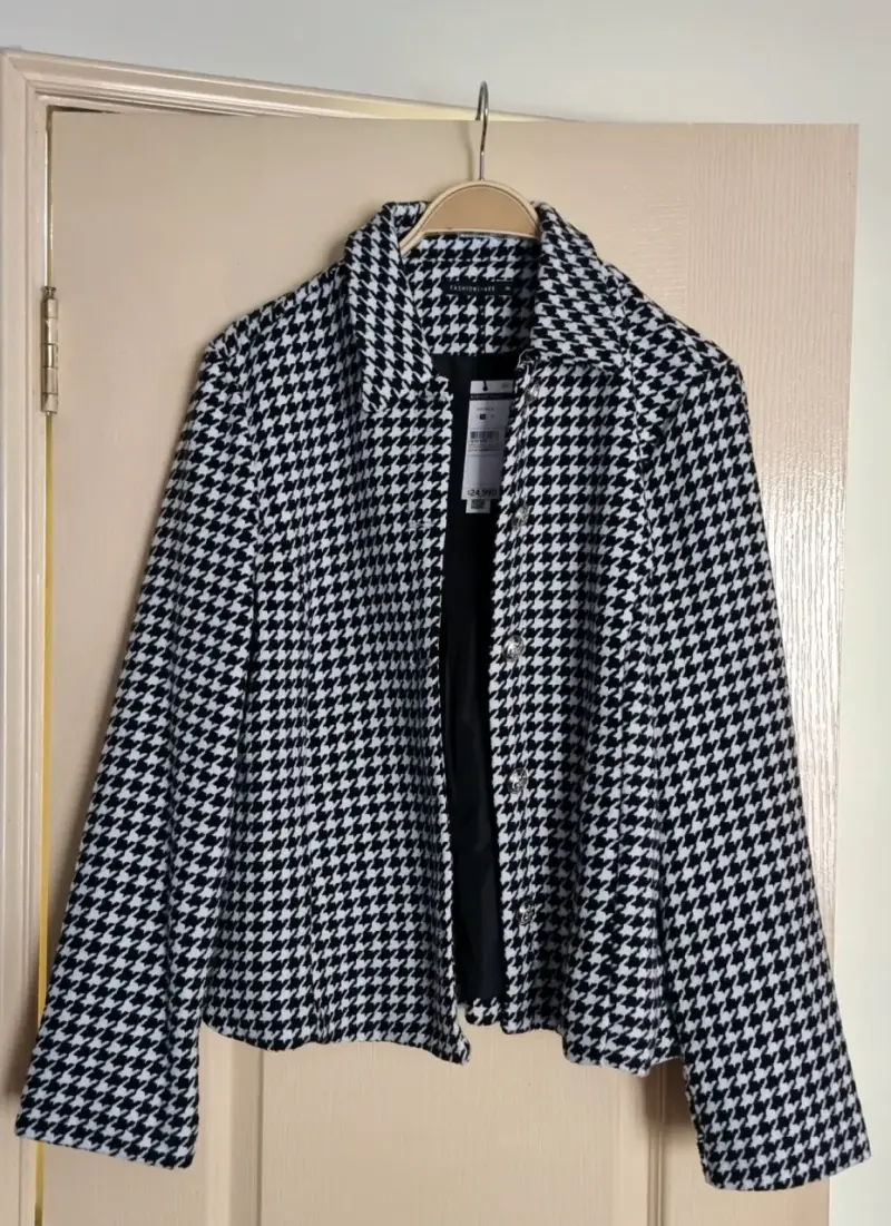 Chaqueta de mujer estampado pata de gallo