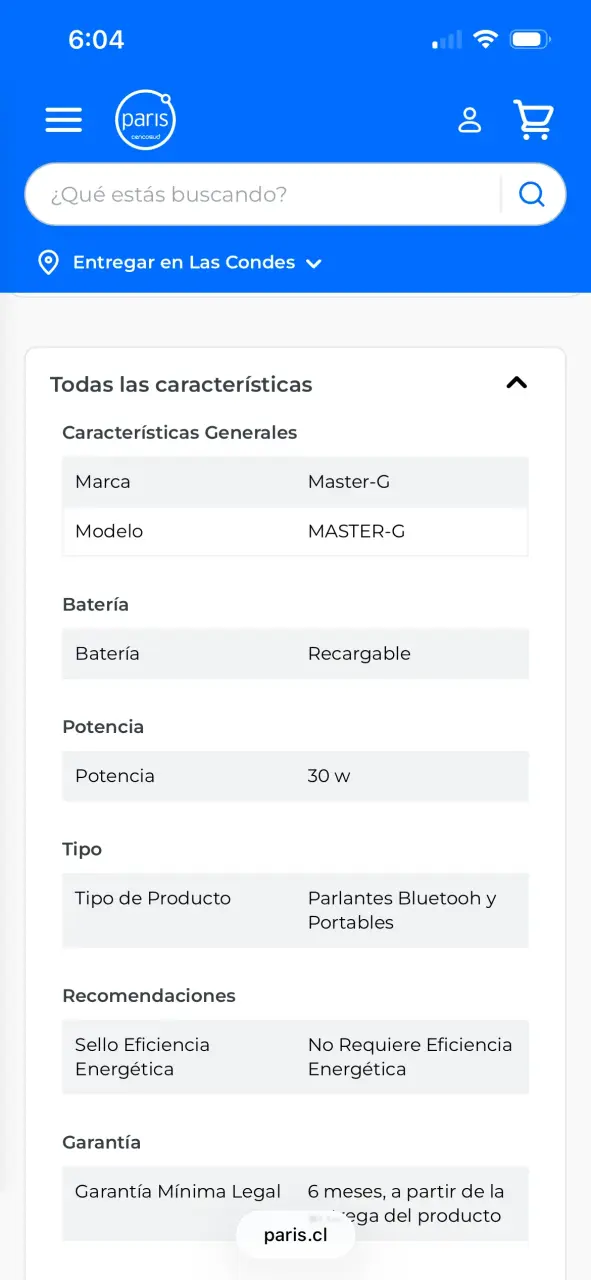 Parlante Bluetooth Portátil Master-G con Luces LED - 3